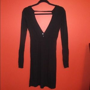 Metropark Black Long Sleeve Dress V Neck Small